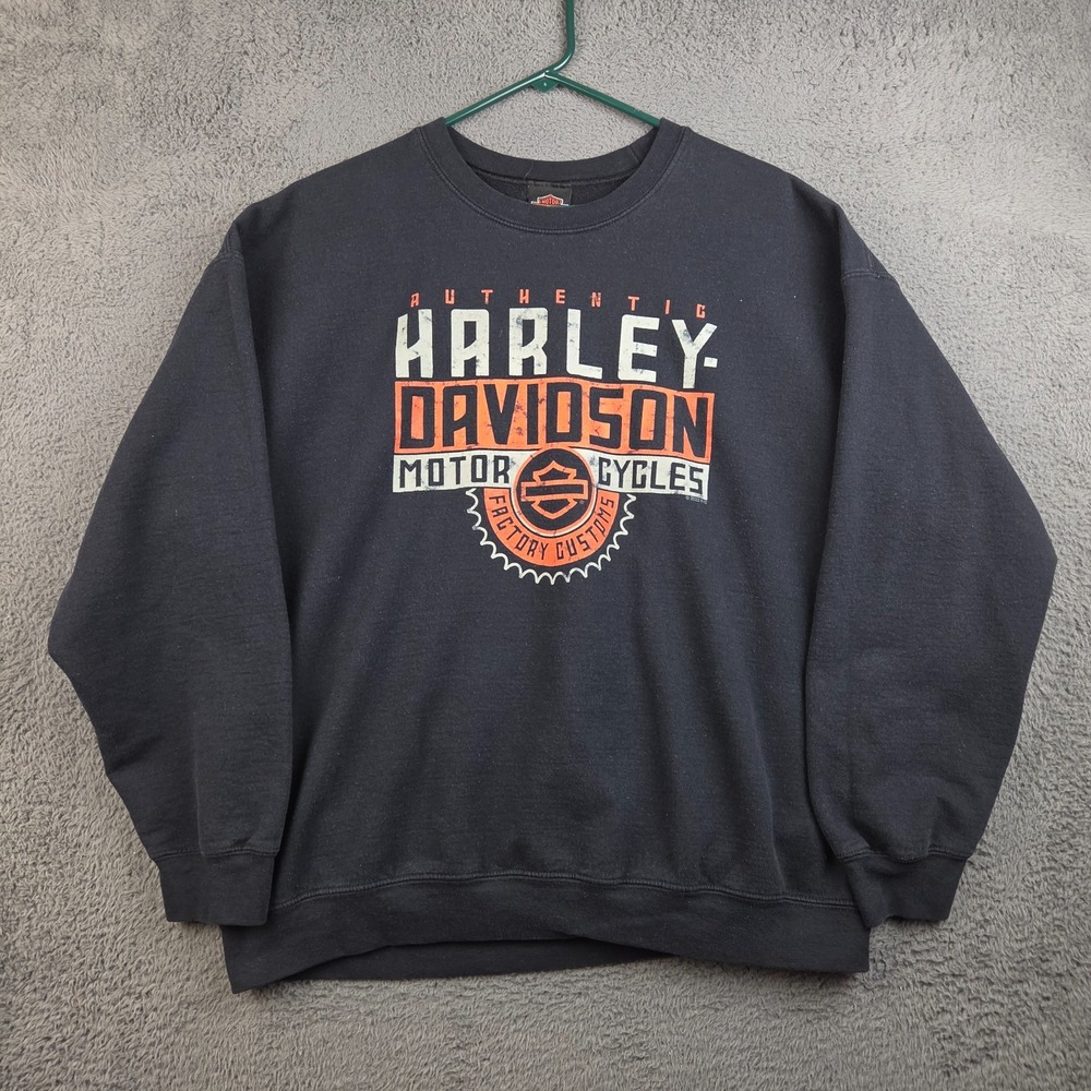 Harley-Davidson Sweatshirt Mens Extra Large Skull Coal Miner Biker Black Diamond